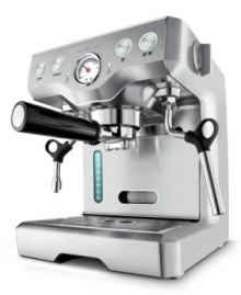 Deliver cafe-quality espresso right in your home with Breville's die-cast programmable machine. Customizable features like single and dual wall filters allow you to explore the art of crafting the perfect espresso for a blue ribbon taste, every time. One-year limited warranty. Model BES830XL.