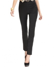 Vince Camuto's skinny satin pants are perfect for a party or adding some sleek shine to your daytime look.