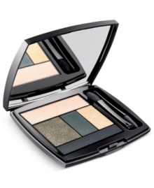 Infinitely luminous. Sensationally smooth. All-in-one 5 shadow palette to brighten eyes. Lancôme's versatile, all-in-one palette conveniently creates a full eye look for day or night. Experience the newest generation of luminosity as silky lustrous powders transparently wrap the skin, allowing a seamless layering of pure color for a silky sheen and radiant finish. Build with absolute precision and apply the shades in 5 simple steps (all over, lid, crease, highlighter and liner) to design your customized eye look. Contour, sculpt and lift in soft day colors or intensify with dramatic evening hues for smoldering smoky effects. Long wear, 8-hour formula.