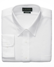 A classic that never goes out of style. Restock your mainstays with this dress shirt from Lauren by Ralph Lauren.