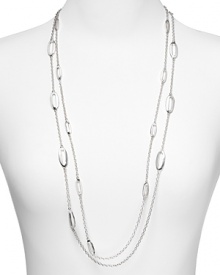 Strike silver with this long link illusion necklace from Lauren Ralph Lauren. Designed to add delicate shine, it encapsulates chic yet understated accessorizing.