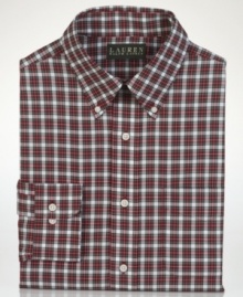 This Lauren Ralph Lauren dress shirt has a cool checkered style perfect for the office or an after work hang.