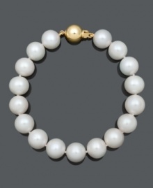 Standout style to last a lifetime. Bracelet features AA+ cultured freshwater pearls (11-12 mm) with a 14k gold clasp. Approximate length: 8 inches.