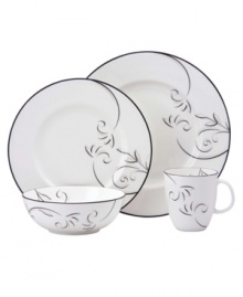 A fluid contemporary pattern with subtle shimmer dances along the edging of this place setting. As a stylish accent for entertaining or a simple way to spruce up an everyday meal, the Voila place settings collection always looks right. Qualifies for Rebate