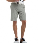 Dry good. These performance shorts from Izod have moisture-wicking properties for optimal comfort.