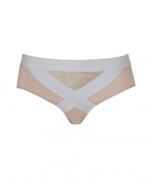 Spearheading the innerwear-as-outerwear trend, VPLs easy to layer pieces offer a fashion-forward alternative to lingerie - Contrasting elastic waistband, banded front detail with metallic inlay, back dart detail - Perfect under any outfit or paired with a matching bra for stylish lounging