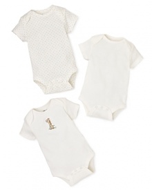 Little Me Infant Unisex Giraffe Set Of 3 Bodysuits - Sizes 3-9 Months