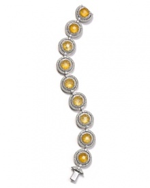 Steal the spotlight with this canary-yellow bracelet from Lora Paolo, accented by cubic zirconia and ceramic stations. It's subtle shade perfects your party style.