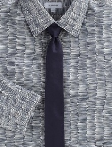 Scribble print pattern is artfully woven in crisp cotton, lending a modern twist to a classic dress shirt silhouette.Button-frontPoint collarCottonDry cleanMade in Italy