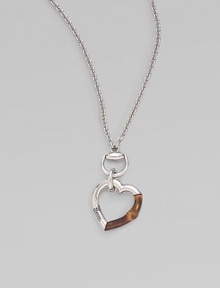 From the Bamboo Collection. A study in contrasts with this sterling silver and bamboo heart pendant on a rolo chain. Sterling silver Lenth, about 42 Pendant width, about 2 Lobster clasp closure Made in Italy 