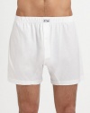 White pima cotton boxer with elastic waistband. Also in black.Machine washImported