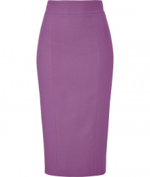 Finish your look on an impossibly feminine note with LWren Scotts chic mauve pencil skirt - Hidden metal back zip, paneled construction, kick pleat - Exquisitely flattering figure-hugging fit - Pair with silk tops and platform pumps for a seamless transition from work to cocktails