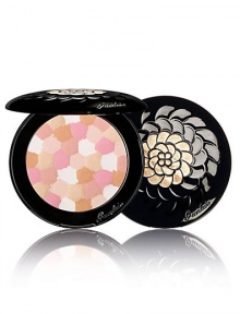 The name of this travel pressed powder means black dragon and it combines 6 shades to ensure a pure, flawless and luminous complexion regardless of skin tone. Matte shades are paired with 2 white and gold illuminating shades that add subtle radiance. The delicate black metal powder compact is sculpted with a gold mother-of-pearl rosette and tucked inside a black suede-like pouch (not shown). Made in France. 