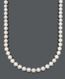 Indulge yourself in the ultimate look of elegance. Belle de Mer necklace features AA+ cultured freshwater pearls (11-12 mm) with a 14k gold clasp. Approximate length: 20 inches.