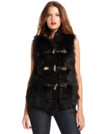 Add a luxe finish to your outfit with this faux fur vest from MICHAEL Michael Kors.