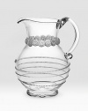 Ornate and elegant glass for holding beverages or a bouquet. Mouth blown 9½H; holds 80oz Dishwasher safe Made in Czech Republic