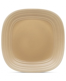 With the look of hand-thrown pottery in hard-wearing stoneware, the Swirl square dinner plate from Mikasa enhances casual meals with fuss-free elegance. A matte finish with glazed accents adds stylish distinction to a serene tan hue.