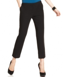 The streamlined cut gives Calvin Klein's pants a fresh look. The cropped silhouette makes them a unique addition to your work wardrobe.