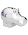 Little ones will heed the call of the wild with Reed & Barton's super-cute Jungle Parade coin bank. A silver-plated hippo with lavender spots encourages kids to save their pennies.