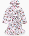 She'll love wrapping herself in this plush robe with delicate ruffle hem and soft hood by Hello Kitty.