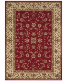 Presenting a rich red focal point, the Premier area rug from Dalyn reinvents a beautiful Persian rug design for the Modern home. Made in Egypt of durable polypropylene and shimmering polyester fibers, it provides any room with captivating texture and added dimension.