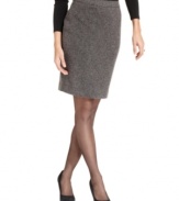 T Tahari's skirt features a pencil silhouette and herringbone pattern for classic style.