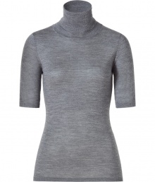 Versatile and chic, this turtleneck from Steffen Schraut is a must-have basic - Turtleneck, mid-sleeves, slim fit, long body - Wear with cropped trousers, a blazer, and platform heels