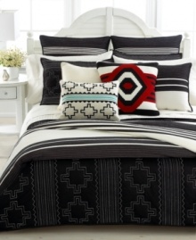 New horizons. A printed black and cream horizontal stripe offers a bold look to this Black Adobe sham from Lauren Ralph Lauren. Button closure.