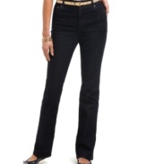 These jeans from Charter Club were made for everyday style, thanks to a slim straight leg and dark wash. The comfy waistband makes them so easy to wear, too!