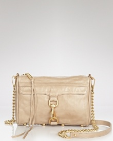 Take a shine to round-the-clock accessorizing with this metallic leather crossbody from Rebecca Minkoff. This bag adds cool glamour worn over the shoulder or tucked under your arm as a clutch.