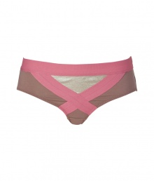 Spearheading the innerwear-as-outerwear trend, VPLs easy to layer pieces offer a fashion-forward alternative to lingerie - Contrasting elastic waistband, banded front detail with metallic inlay, back dart detail - Perfect under any outfit or paired with a matching bra for stylish lounging