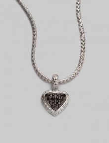 From the Classic Chain Collection. A black sapphire pavé heart dangles from a signature sterling silver chain.Black sapphire Sterling silver Rhodium Length, about 18 Pendant length, about ¾ Pendant width, about ½ Lobster clasp closure Made in Bali 