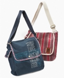 On-the-go. She can pack her things and be out the door in a moment's notice with this hip messenger bag from Roxy.