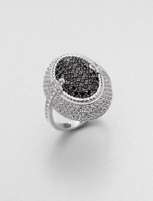 From the Soho Collection. An oval design with rich black spinels surrounded by sparkling white sapphires set in sterling silver. Black spinelWhite sapphireSterling silverImported 