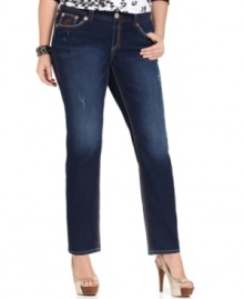 Team your favorite tops with Seven7 Jeans' plus size skinny jeans for a sleek casual look.