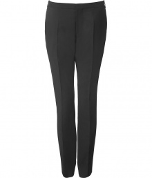 Stylish pants in fine black virgin wool - new: slim fit, moderate high rise - angular pockets - creases create an outstanding slender silhouette - light weight and very comfortable - a classic for life - ideal for many occasions from casual to festive - styling: with a shirt, cashmere sweater, cool shirt and/or matching sports jacket