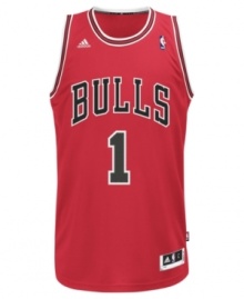 Practice your jump shots sporting this Chicago Bulls' Derrick Rose swingman jersey by adidas.