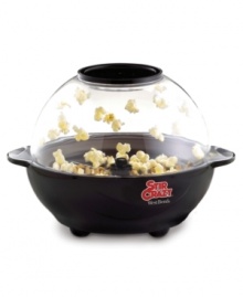 Make the most out of movie night! Treat yourself to a freshly-popped treat bursting with flavor, aroma and incredible convenience. The dual purpose lid is see-through so you can get your portion as crispy as you choose and then quickly transform it into a serving bowl for less mess and easy presentation. 1-year warranty.