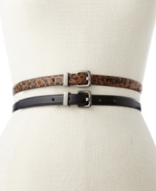 Basic or bold. The choice is yours with this set of can't-live-without skinny belts by Style&co.