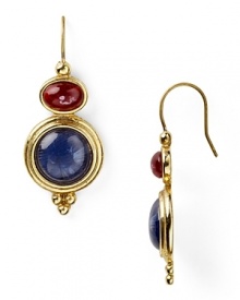 Get the inside track to bold style with this pair of stone drop earrings from Carolee, flaunting an eye-catching mix of multi hued stones and 14-karat gold plate.