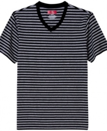 Keep style simple with stripes and this v-neck t-shirt from Alfani Red.