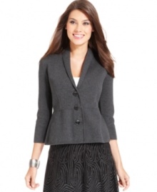 Alfani's shawl-collar jacket adds a chic finishing touch to your ensemble.