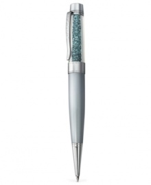 Make lasting memories. Swarovski's crystalline USB pen, with silver-tone details and Indian Sapphire-colored crystals, combines a bit of the old with the new in style and function. Approximate size: 5-4/5 x 6/10 inches. Memory 4 GB.