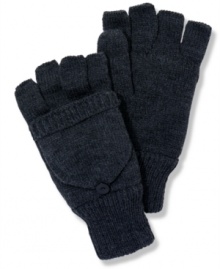 These warm American Rag gloves have an easy to pop-off top so you can use your fingers without feeling frozen.