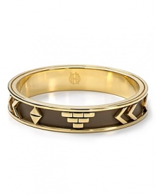 Work Southwestern-inspired shine on your wrist with House of Harlow's 1960's Aztec bangle. Solo or stacked, the leather and gold bracelet exudes exotic.