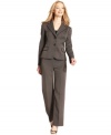 Subtle pleating and braided trim add decorative flourish Le Suit's petite combination. Wear with polished pumps to complete this work-ready look.