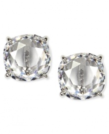 Impeccable sparkle from Givenchy. These stud earrings flaunt a sparkling crystal stone. Crafted in imitation rhodium plated mixed metal. Approximate diameter: 1/2 inch.