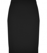 Work an edge of flawless tailoring into your polished look with Moschino C&Cs chic black crepe skirt - Hidden back zip, side slit - Tailored fit - Wear with everything from knit tops and ankle boots to silk shirts and platforms