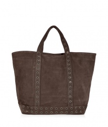 The only tote youll ever need, this high style version of the classic carryall from Vanessa Bruno is a must-have casual staple - Large shopper shape, carrying handles, grommet-detailed straps and base, small internal pocket for everyday essentials - Perfect for work, travel, or shopping around town