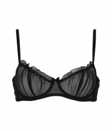 Turn up the heat with this naughty-but-nice balconette bra from Chantal Thomass - Ruffle detailed cups, adjustable straps, d?colletage-enhancing balconette style - Perfect under a low cut cocktail dress or paired with matching panties for stylish lounging